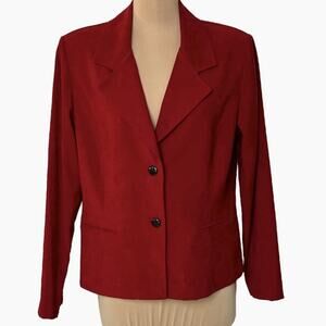 Sag Harbor Blazer Jacket Red Womens 14 Single Breasted Two Button Vintage Staple